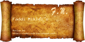 Faddi Miklós névjegykártya